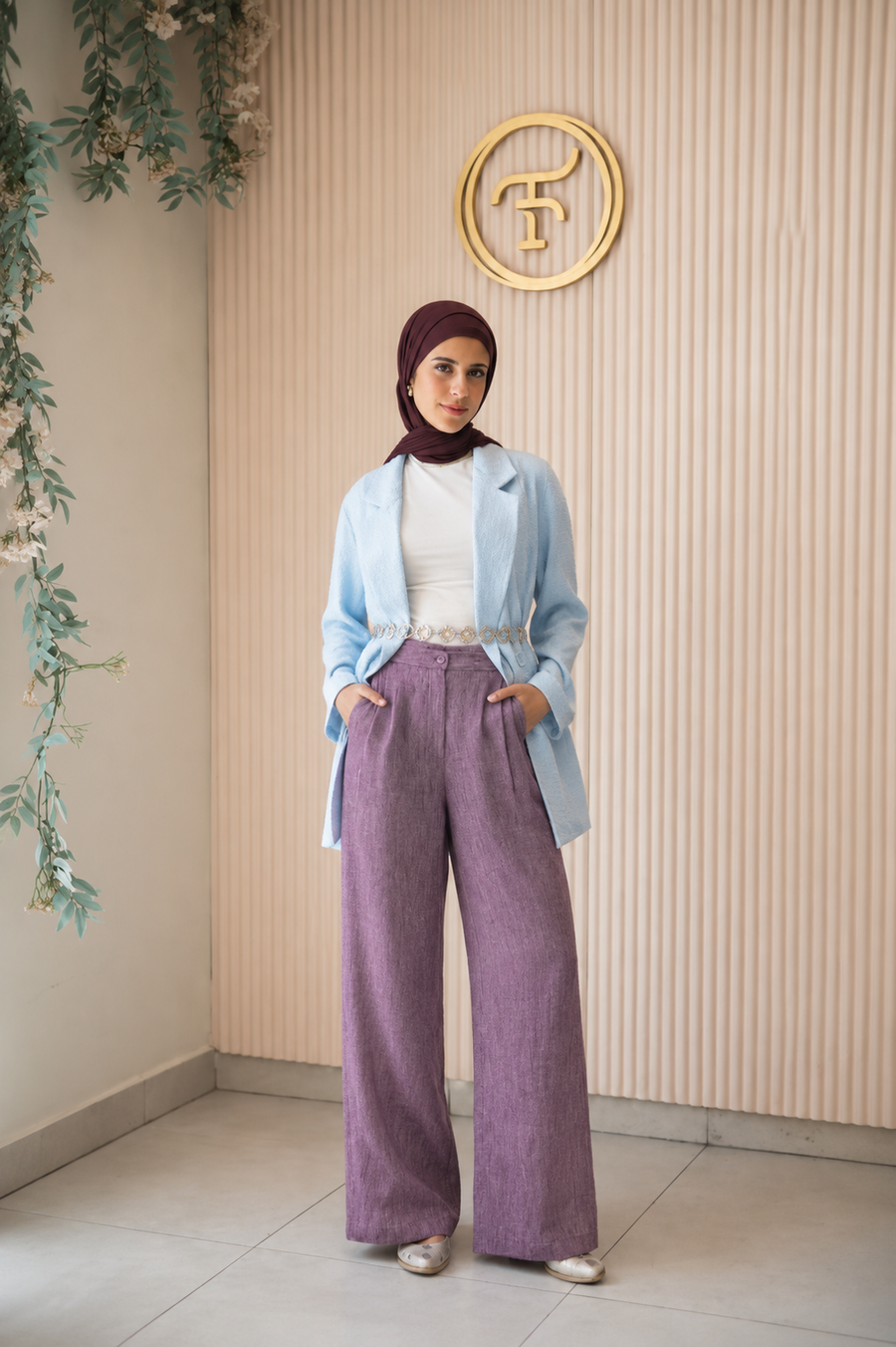 Plum Office Pants