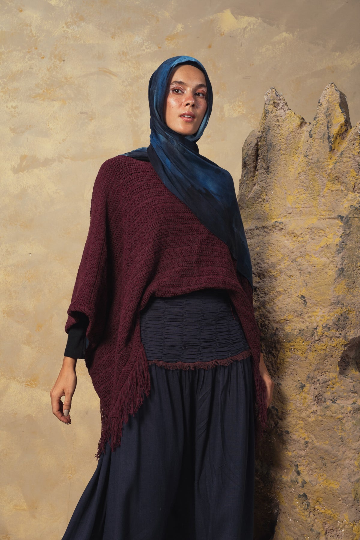 Burgundy Verso Cape