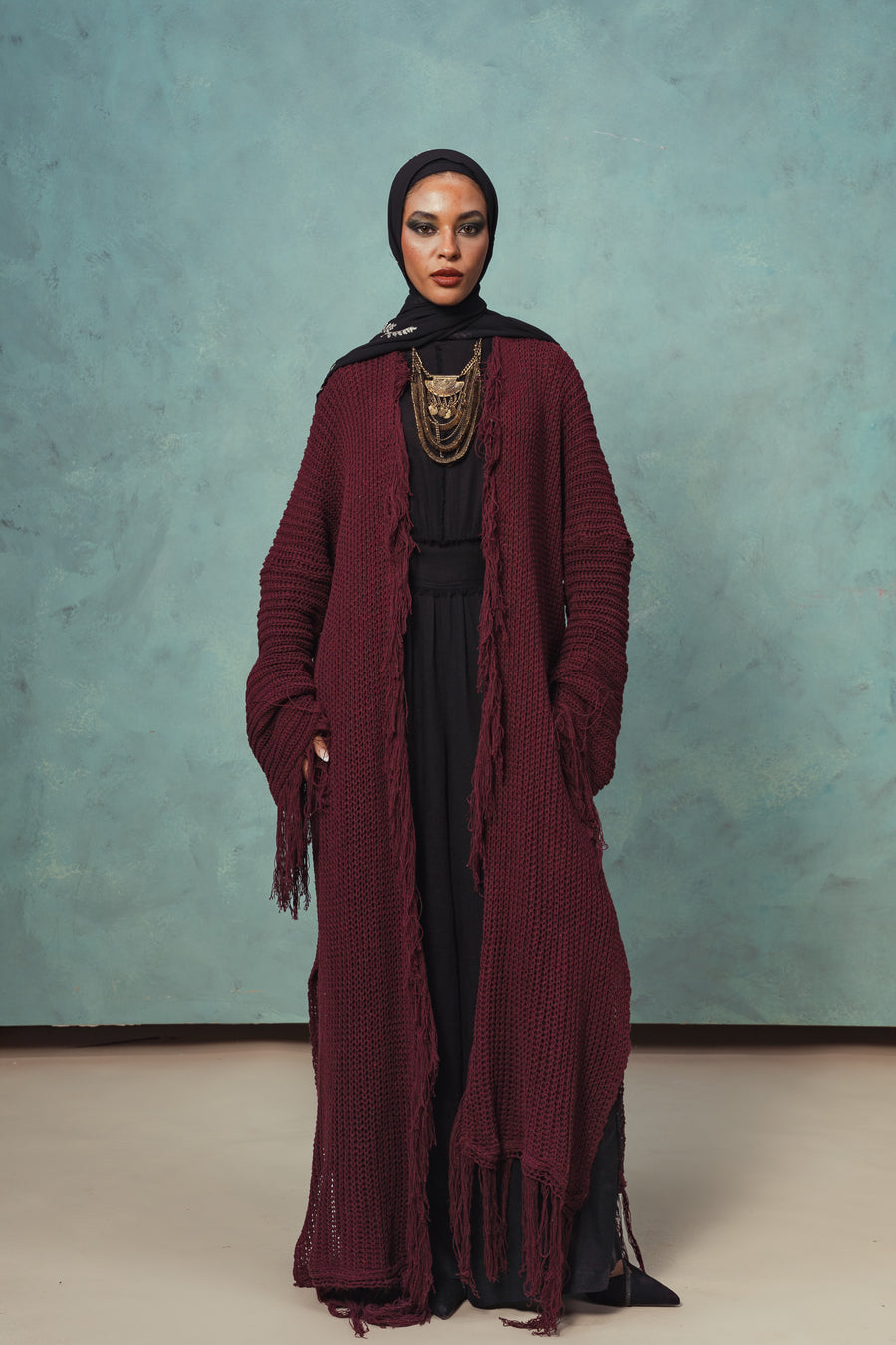 Burgundy Rhea Cardigan