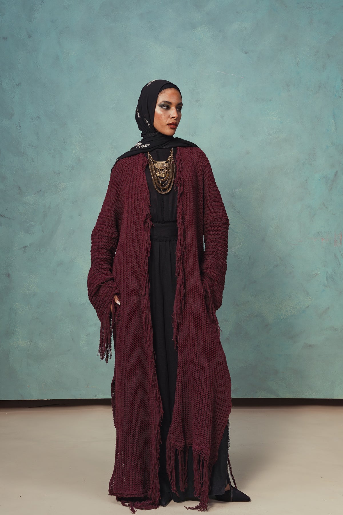 Burgundy Rhea Cardigan