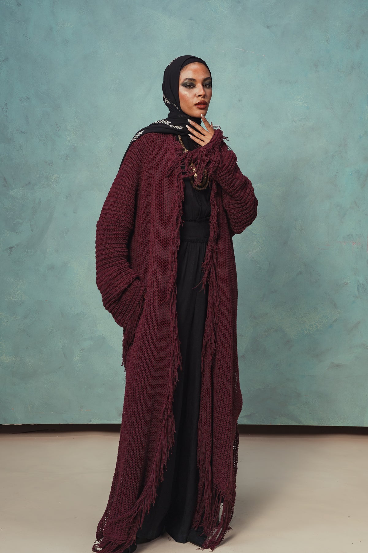 Burgundy Rhea Cardigan