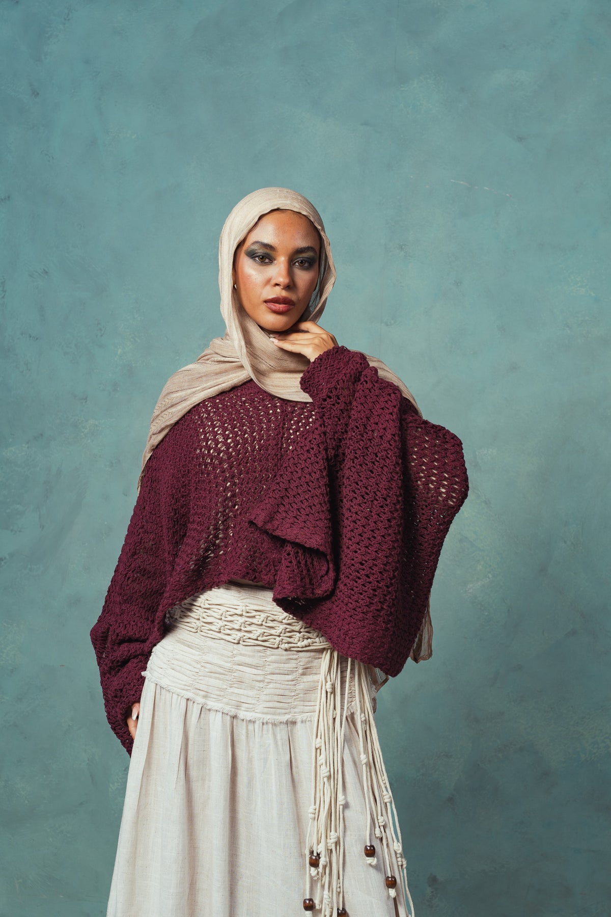 Burgundy Amaya Cape