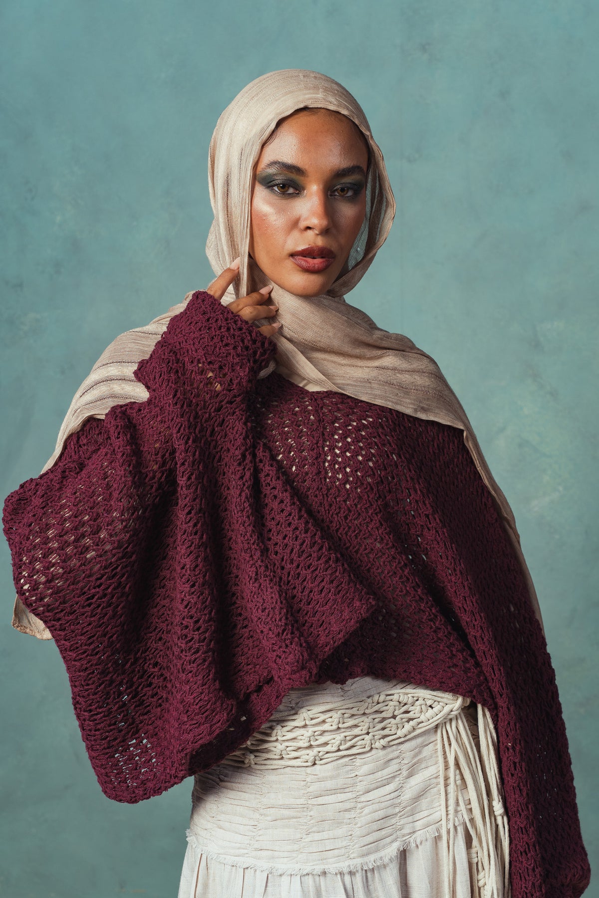 Burgundy Amaya Cape