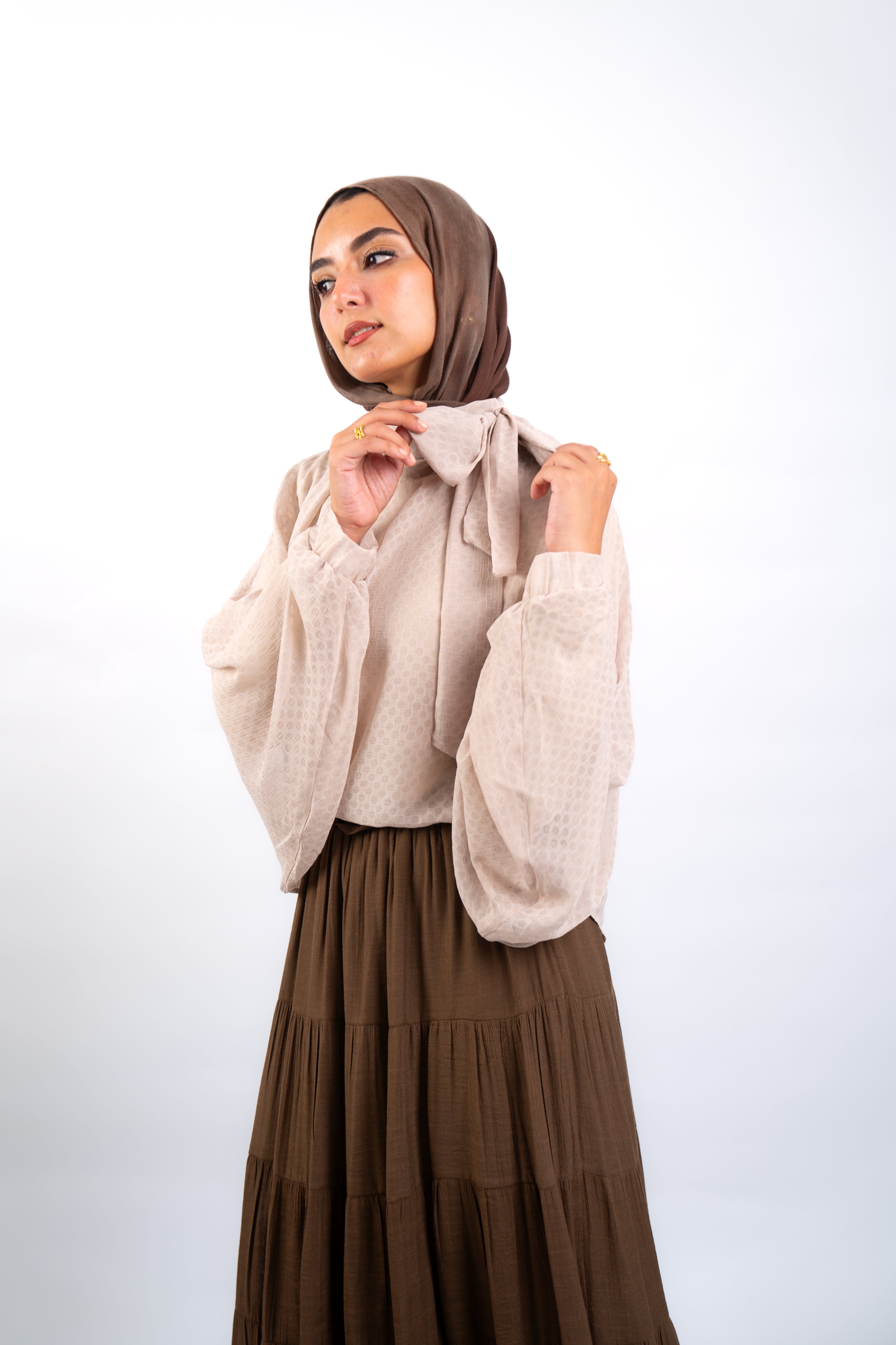 Sand Savoy Blouse