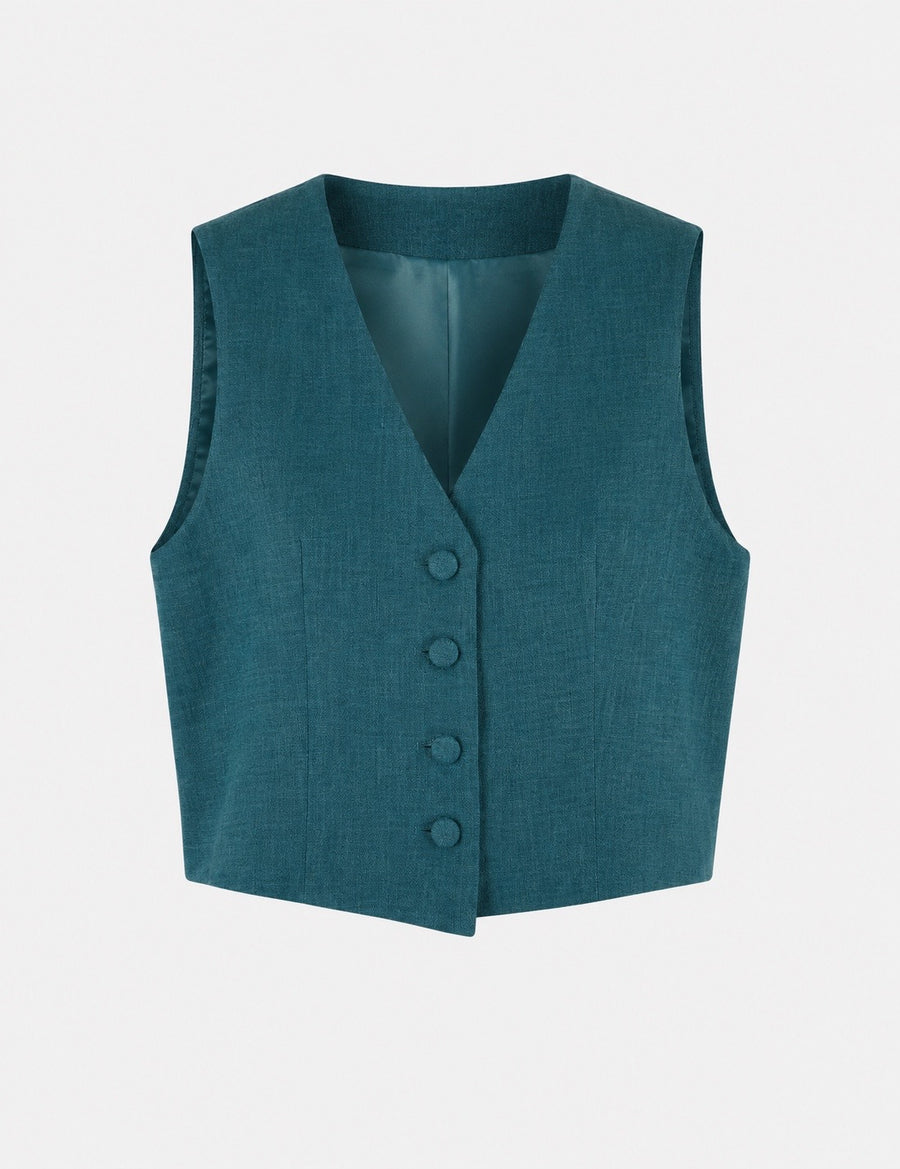 Teal Banker Vest