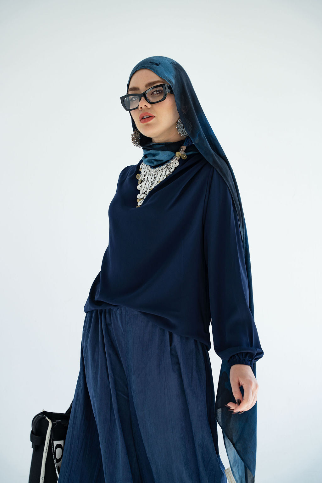 Navy Solana Blouse