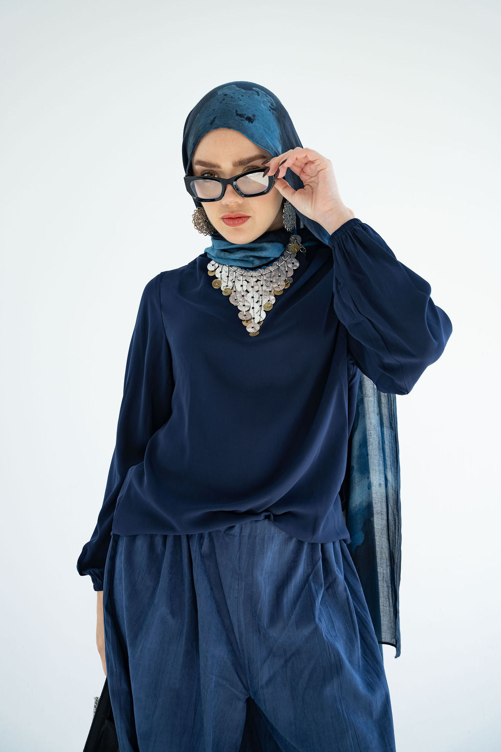 Navy Solana Blouse