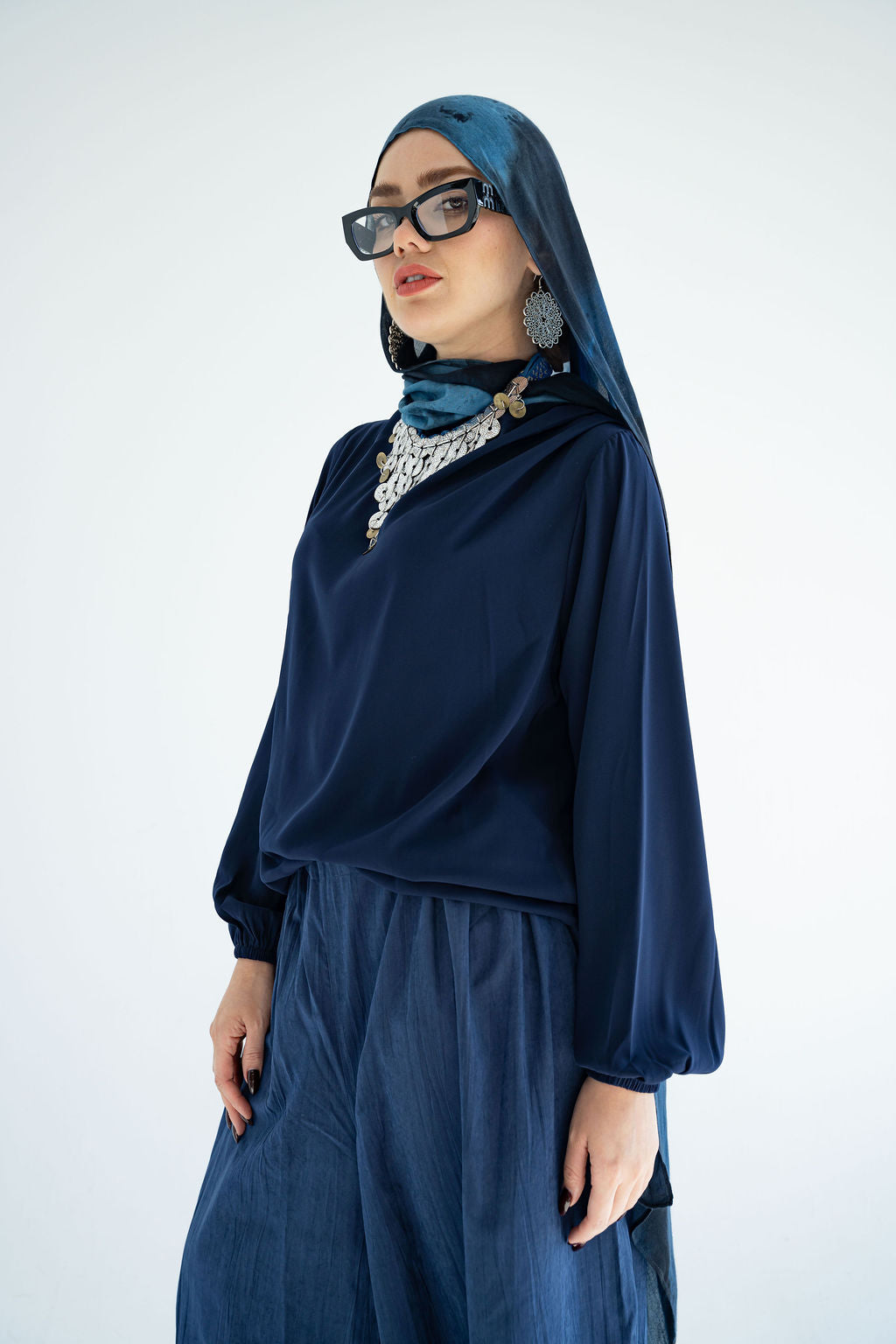 Navy Solana Blouse