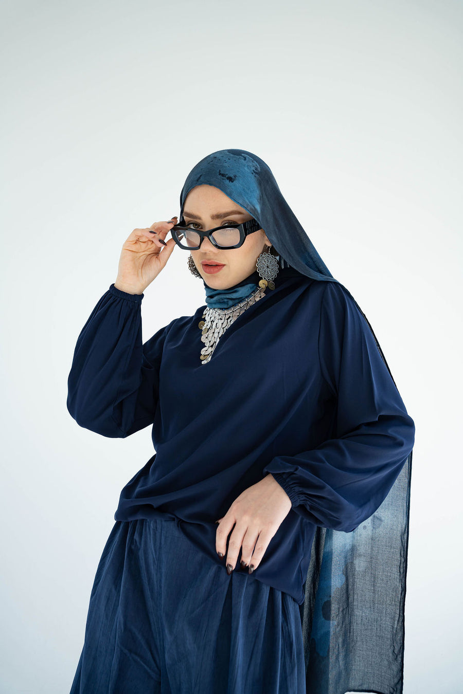 Navy Solana Blouse
