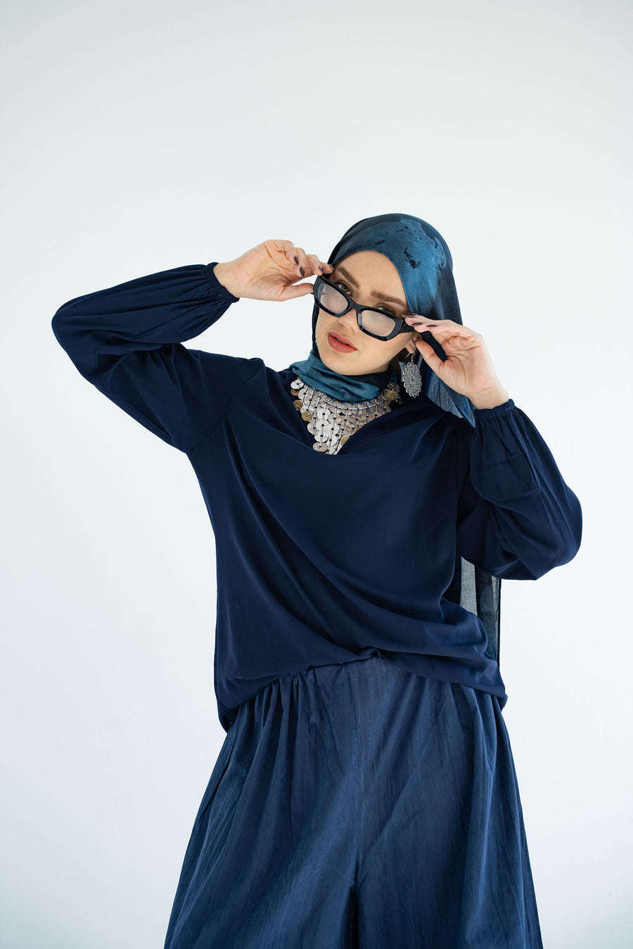 Navy Solana Blouse
