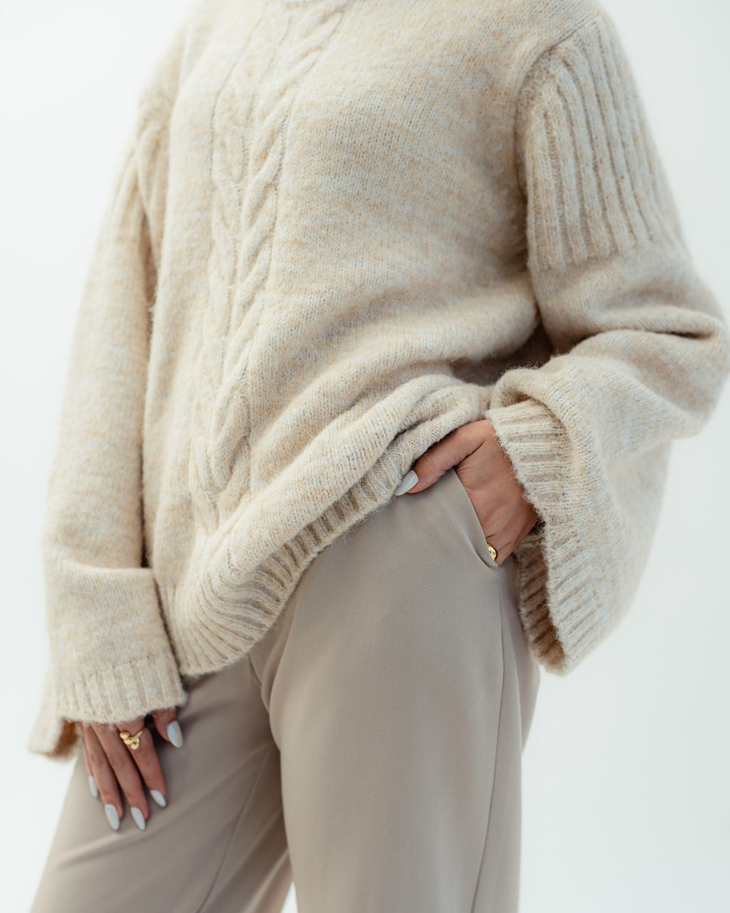 Beige Anorak Pants