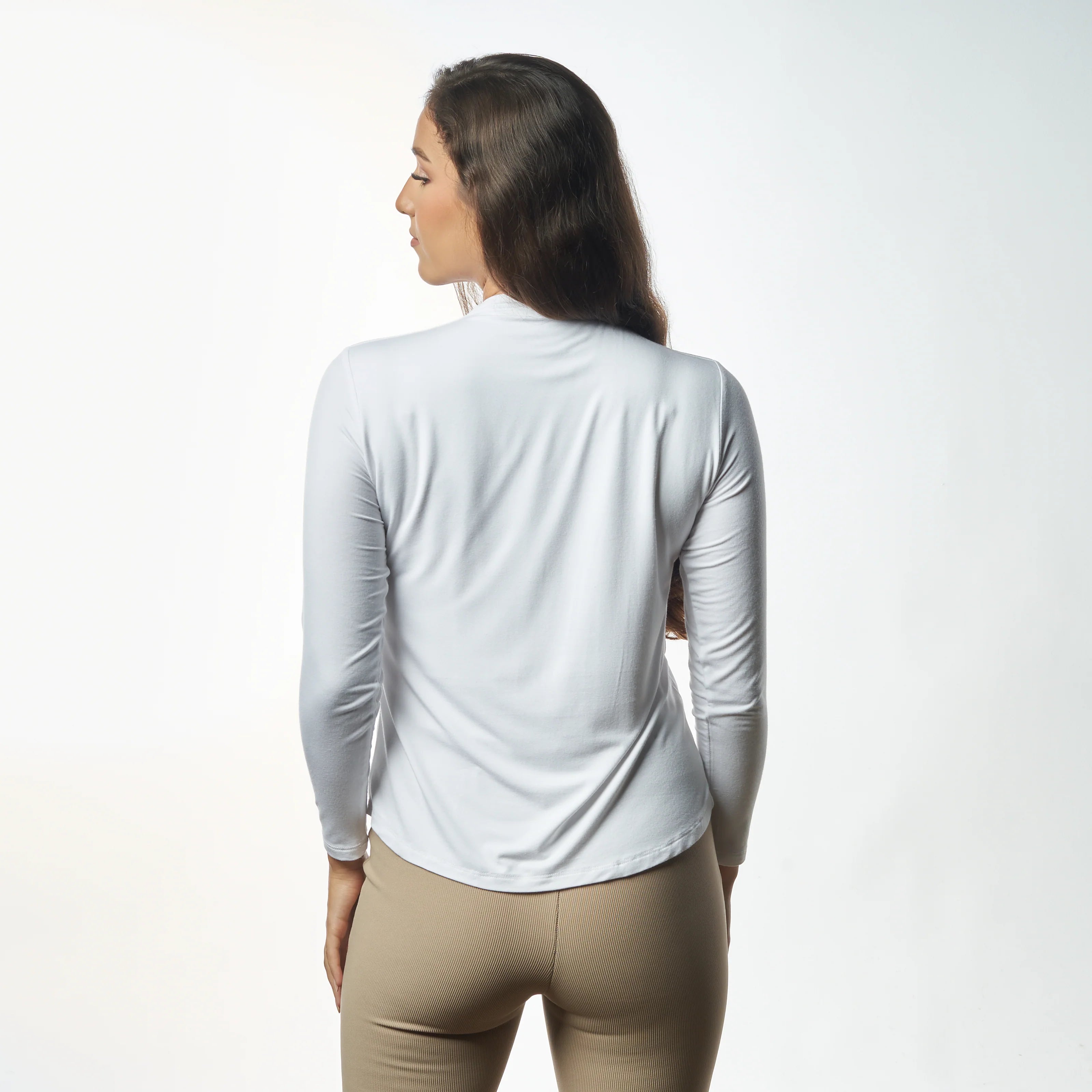 Double Layer Long Sleeves Undershirt-White