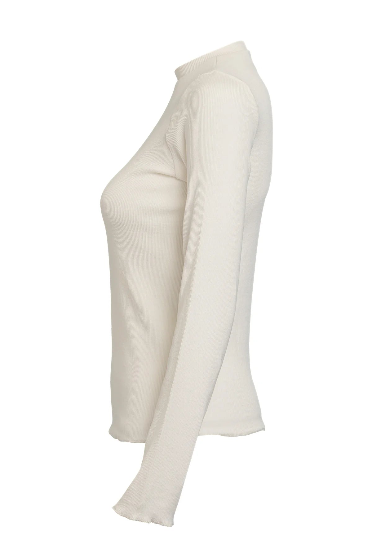 Ribbed Long Sleeve Top-OffWhite