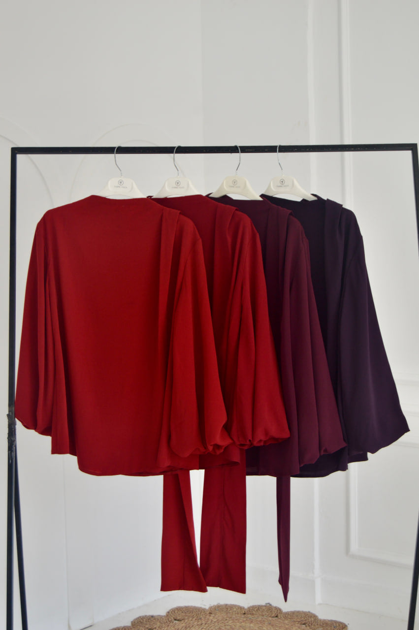Maroon Louvre Blouse