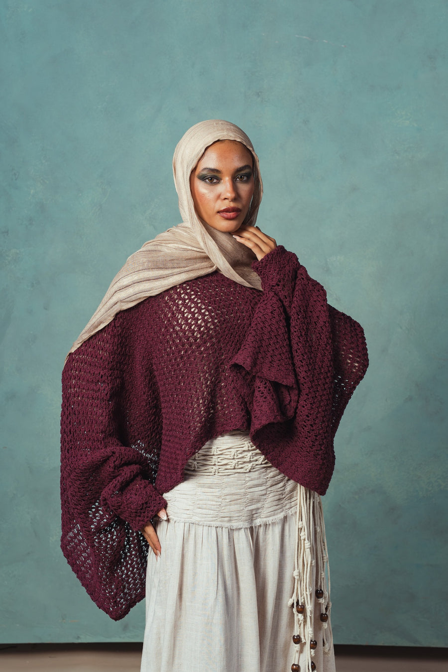 Burgundy Amaya Cape