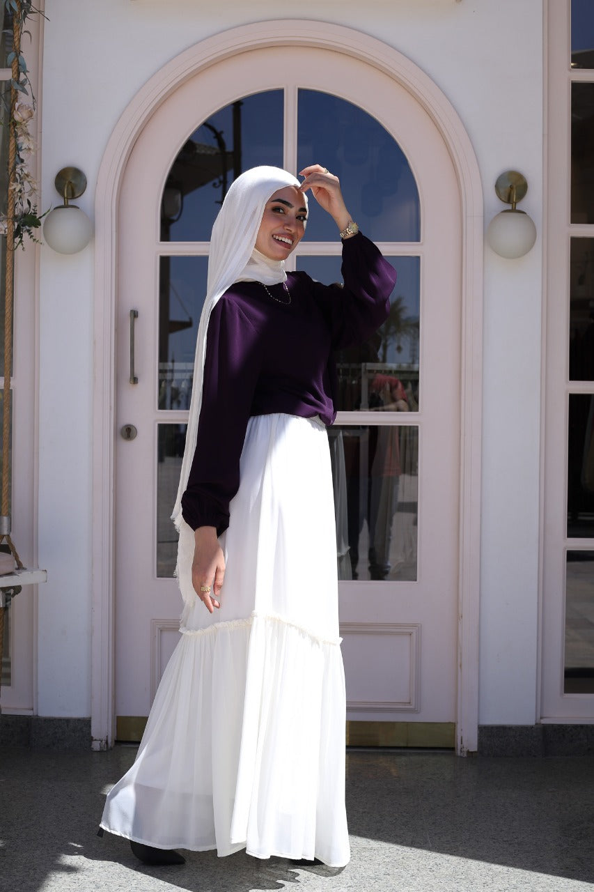 Eggplant Solana Blouse