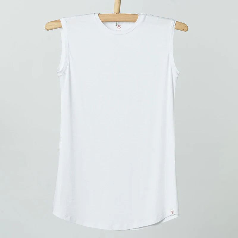 Single Layer Sleeveless Undershirt-White