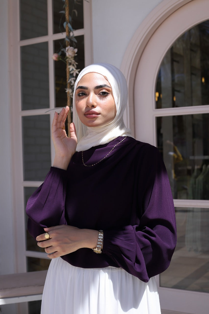 Eggplant Solana Blouse