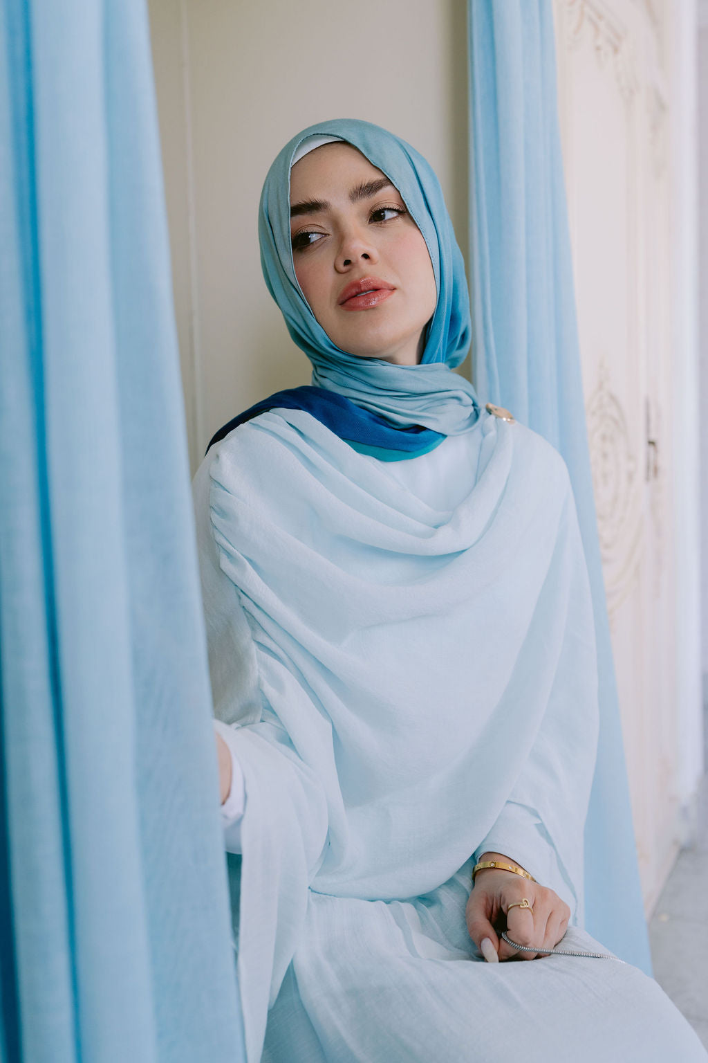 Mist Swan Cape Blouse