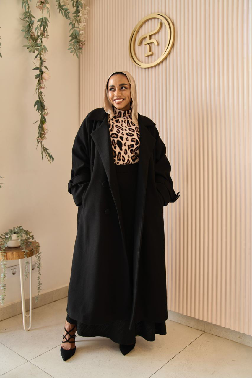 Black Rue Trench Coat