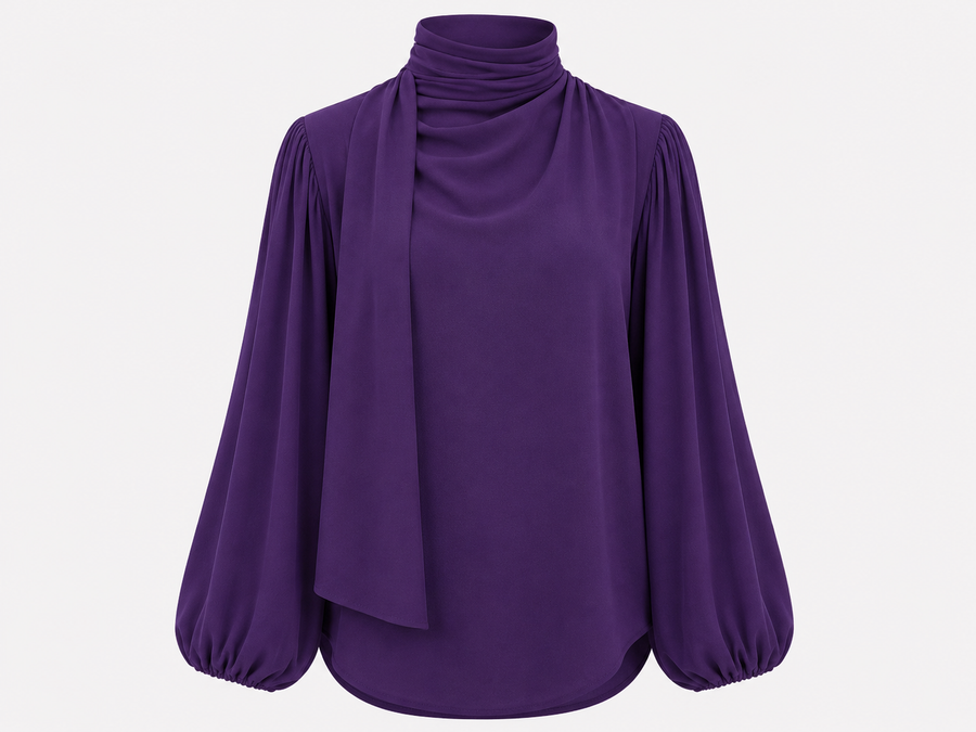 Eggplant Louvre Blouse