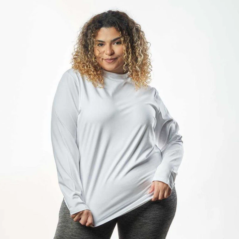 Double Layer Short Fit Long Sleeves Basic T-Shirt-White