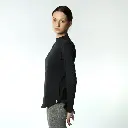 Double Layer Short Fit Long Sleeves Basic T-Shirt-Black