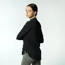 Double Layer Short Fit Long Sleeves Basic T-Shirt-Black