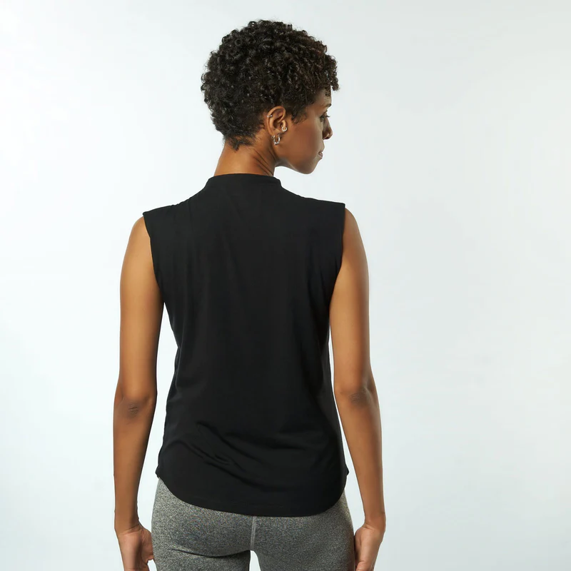 Double Layer Sleeveless Undershirt-Black
