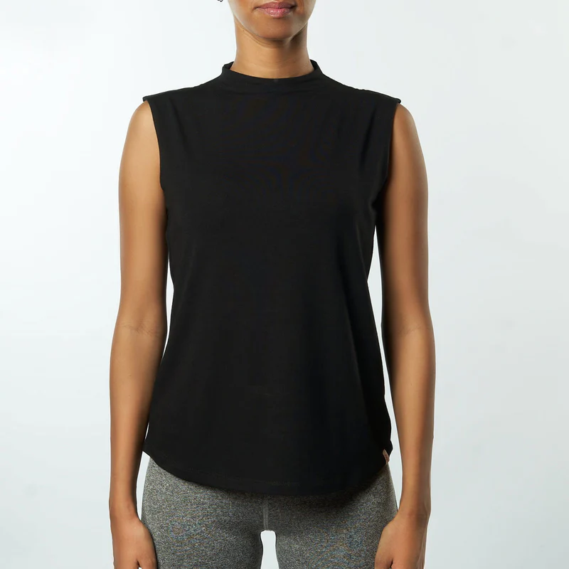 Double Layer Sleeveless Undershirt-Black