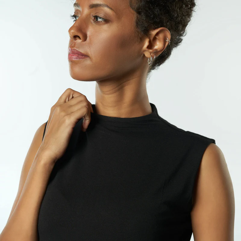 Double Layer Sleeveless Undershirt-Black