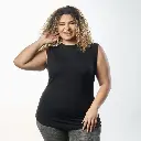 Single Layer Sleeveless Undershirt-Black