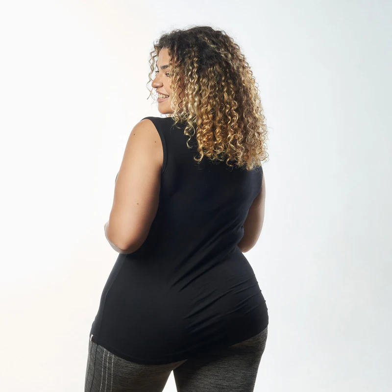 Single Layer Sleeveless Undershirt-Black