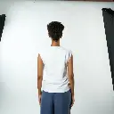 Double Layer Short Fit Sleeveless Basic T-Shirt-White
