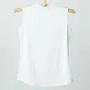 Double Layer Short Fit Sleeveless Basic T-Shirt-White