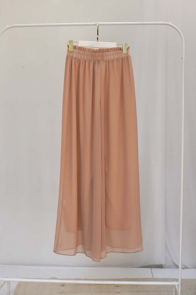 Tan Aura Chiffon Pants 