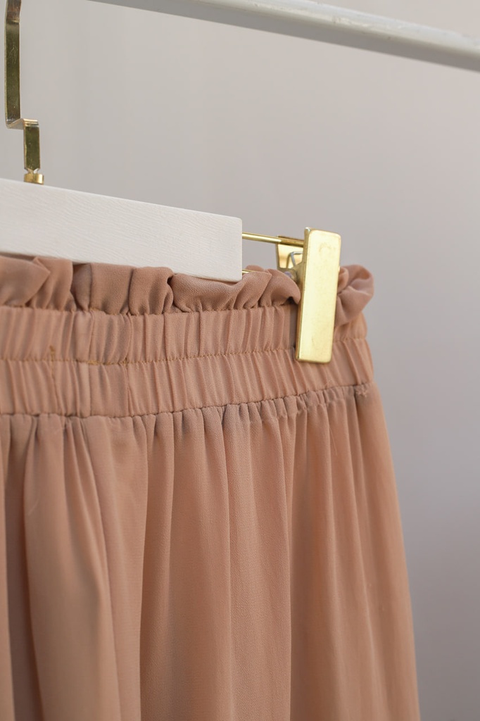 Tan Aura Chiffon Pants 
