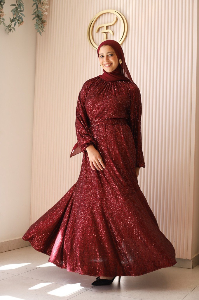 Maroon Bling Bling Dress