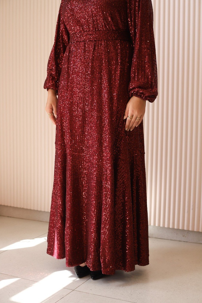 Maroon Bling Bling Dress