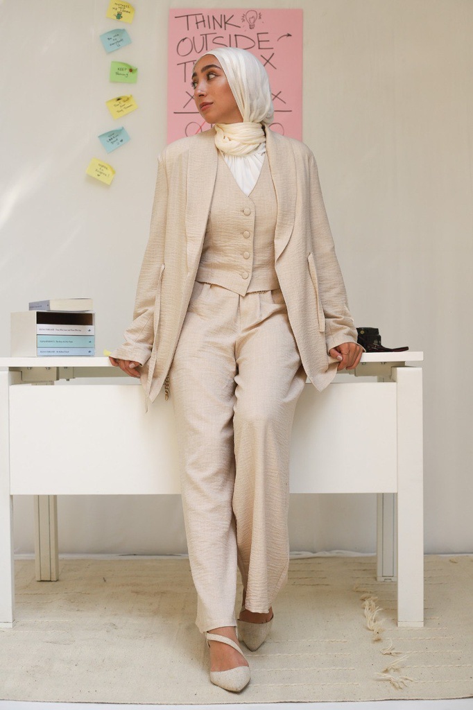 Beige Banker Vest