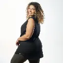 Double Layer Long Fit Sleeveless Basic T-Shirt-Black