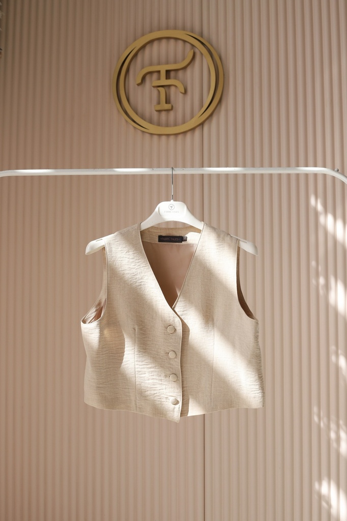 Beige Banker Vest