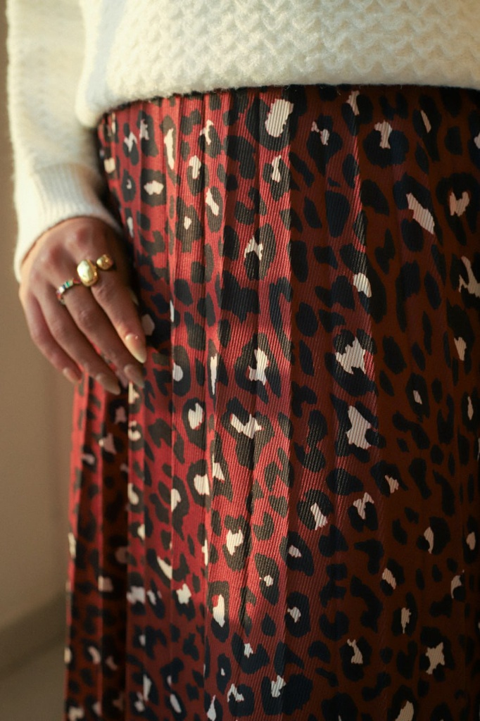 Oxblood Cheetah Skirt