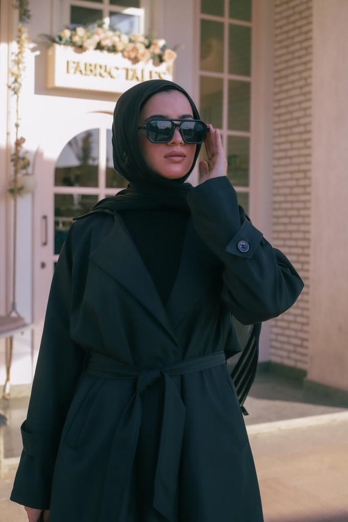 Black Vague Girl Coat