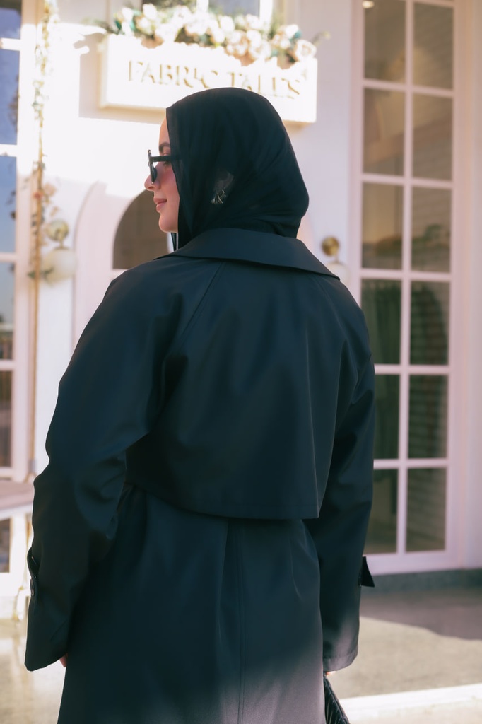Black Vague Girl Coat