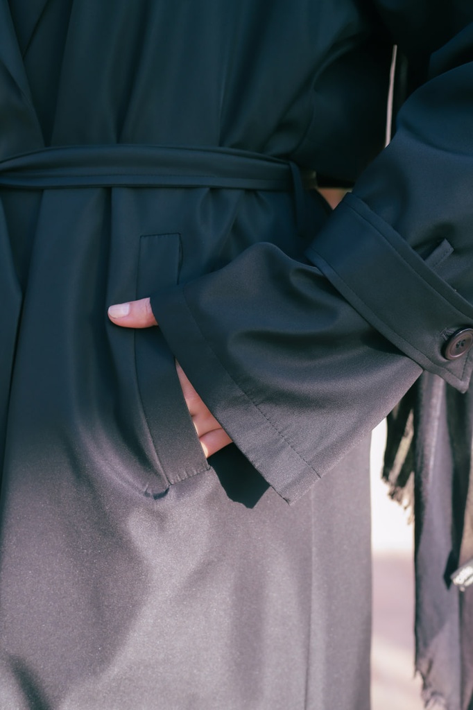 Black Vague Girl Coat
