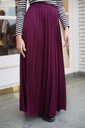 Eggplant Satin Accordion Skirt