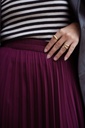 Eggplant Satin Accordion Skirt