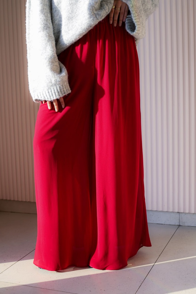 Maroon Aura Chiffon Pants