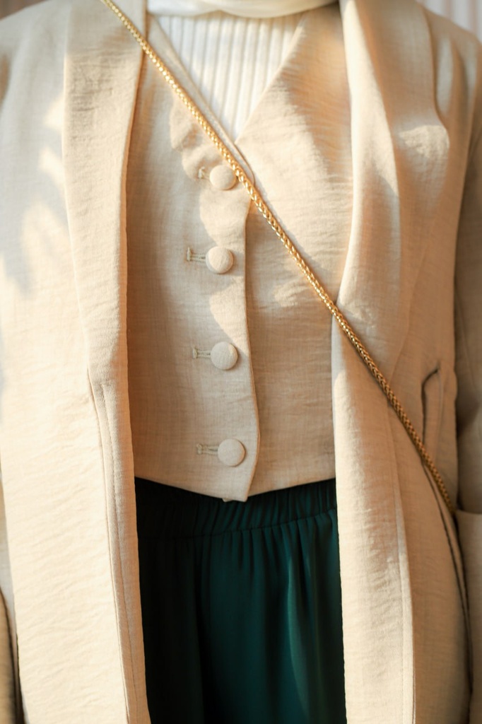Beige Banker Vest